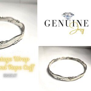 Mexico Sterling Silver Rope Rap Around Bangle